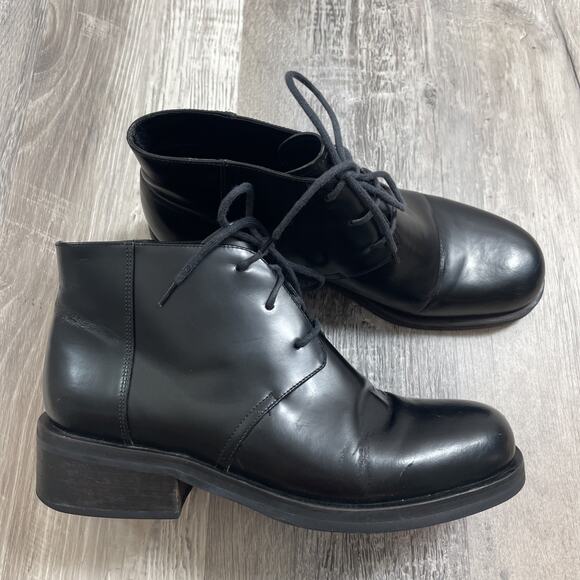 Cole Haan Ankle Boots Heeled Black Womens Shoes 7.5 Size 7 1/2 B - Picture 1 of 16